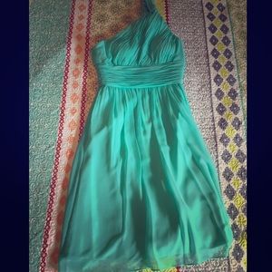 Donna Morgan Tiffany blue one shoulder Dress sz 0